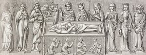 Illustrazione dopo il bassorilievo sulla tomba di Elisabetta d
