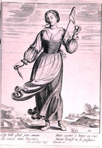 Illustrazione che raffigura una pastorella da French School