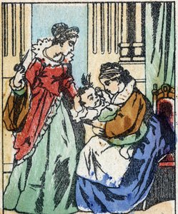 Illustrazione per "Riquet a la houppe", racconto di Charles Perrault (1628-1703), scrittore francese. Incisione su legno di Imaging Pellerin - Epinal, fine XIX secolo