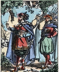 Illustrazione per Le Mille e Una Notte. Ali-Baba. Incisione su legno di Imaging Pellerin - Epinal, fine XIX secolo.