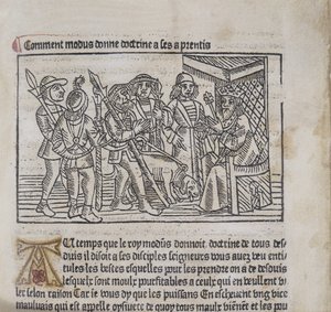 Illustrazione da Le Livre du Roy Modus et de la Reine Racio di Henri Ferrieres, 1486 da French School