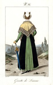 Illustrazione n. 86, Grisette di Lisieux (incisione colorata)