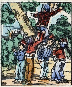 Illustrazione del racconto “Pollicino” di Charles Perrault. Incisione su legno di Imagery Pellerin - Epinal, fine XIX secolo. da French School