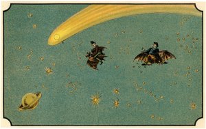 Illustrazione del libro "Voyage dans la lune avant 1900" di A. de Ville-d