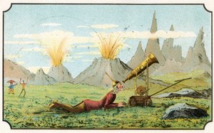 Illustrazione del libro "Viaggio nella luna prima del 1900" di A. de Ville-d
