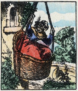 Illustrazione del racconto “Raminagrobis e i topi” Incisione su legno di Imaging Pellerin - Epinal, sd. Fine XIX secolo da French School