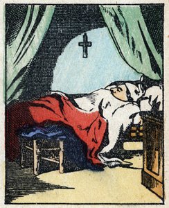 Illustrazione del racconto "Storia veridica di Jeannot Serinet". Incisione su legno di Imagery Pellerin - Epinal, sd. Fine XIX secolo.