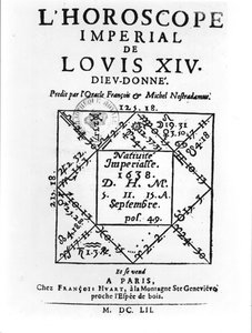 Oroscopo imperiale di Luigi XIV di Michel Nostradamus, pubblicato da Francois Huart a Parigi 1652 da French School