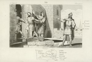 Imprigionamento di Carlo il Semplice, re di Francia occidentale, 923 da French School
