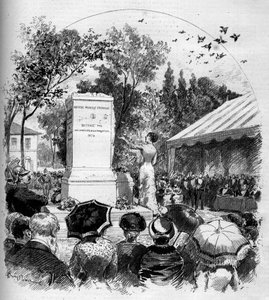 Inaugurazione del monumento dedicato al pittore Jean Baptiste Camille Corot (1796-1875) a Ville d