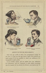 Ingestione di un medicinale mediante il tubo alimentare, fumigazione con la teiera, inalazione balsamica e gassosa, mediante l