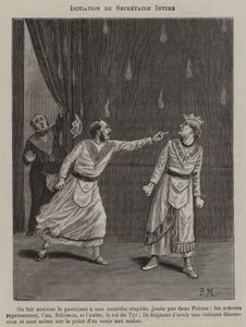 Iniziazione di un Segretario Intimo (incisione) da French School