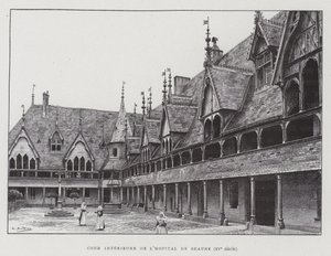 Cortile interno degli Hospices de Beaune da French School