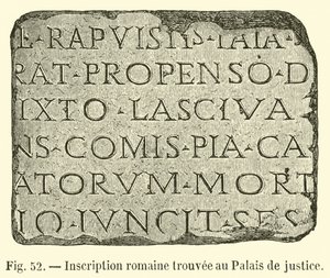 Iscrizione romana trovata al Palazzo di Giustizia da French School