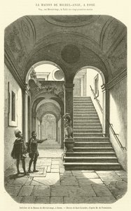 Interno della Casa di Michelangelo, a Roma da French School