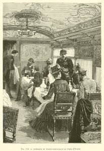Interno del vagone ristorante del treno d