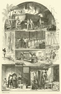 Interno di una raffineria di zucchero da French School