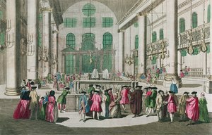 Interno di una sinagoga durante la festa di Purim