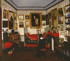 Interno di una stanza con una signora che dipinge, 1850 da French School
