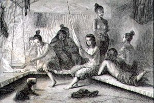 Interno di una capanna eschimese negli anni 1860 da French School
