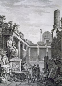 Interno delle Terme Romane, Nimes, da Antiquités de la France: Vol I, Monuments de Nimes da French School