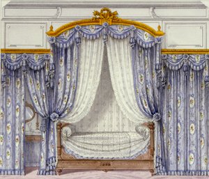 Interno che mostra mobili da un periodico francese, 1850s da French School