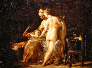 Interno con una signora al suo bagno, c.1800 da French School