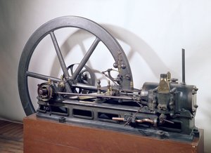 Motore a combustione interna progettato da Etienne Lenoir (1822-1900) 1860