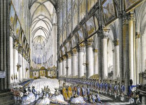 Vista interna di Notre-Dame de Paris, all