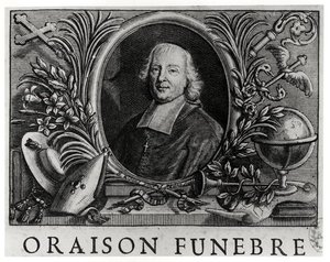 Jacques Benigne Bossuet (1627-1704), frontespizio di Orazione Funebre di Bossuet da French School