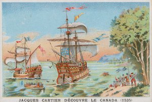 Jacques Cartier scopre il Canada, 1535 da French School