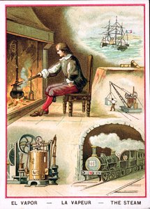 James Watt (1736-1819) e vari usi del vapore da French School