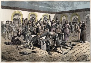 Convulsionario giansenista (o San Medardo) (Opere di convulsioni) nel XVIII secolo: 