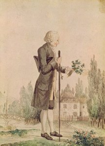 Jean-Jacques Rousseau raccoglie erbe a Ermenonville