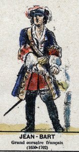 Jean Bart (1650-1702), marinaio francese, corsaro. In "Galleria dei Re e delle Regine di Francia e personaggi illustri dal 1643 al 1895" Immagine di epinal