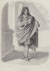 Jean Racine, drammaturgo francese, nella Sala degli Specchi a Versailles da French School