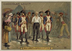 Jean Sylvain Bailly sulla strada per la ghigliottina, Rivoluzione Francese, 11 novembre 1793 da French School