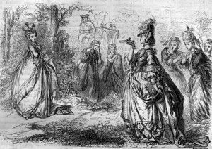 Jeanne Becu, Contessa (o Madame) du Barry (1743-1793) favorita di Luigi XV al Padiglione di Lucienne. Incisione in "Storia dei papi-re-regine-imperatori attraverso i secoli" di Maurice Lachatre