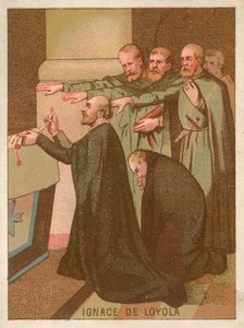 San Ignazio di Loyola inginocchiato a un altare