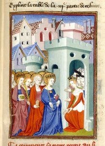 Giustizia, la Vergine e i Santi, MS Harley 4431, f.361r, Francia, c.1410-14 da French School