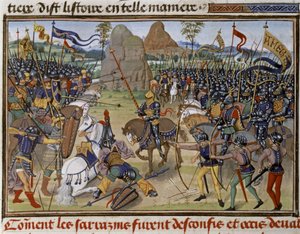 CARLO MARTELLO: Battaglia di Poitiers, 732 da French School