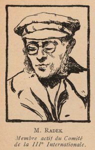 Karl Radek, rivoluzionario marxista polacco e segretario della Terza Internazionale Comunista (Comintern) (litografia)