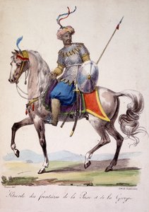 Guerriero Khurde dei confini della Persia e della Georgia, inizio XIX secolo da French School