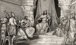 Re Cariberto (521-67) in consiglio con i magistrati, da 