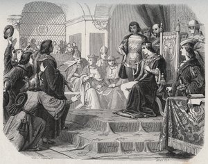 Re Luigi XII proclamato padre del popolo agli Stati Generali di Tours il 14 maggio 1506 da French School