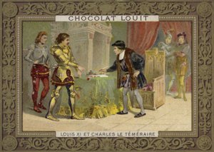 Re Luigi XI di Francia e Carlo il Temerario, Duca di Borgogna da French School