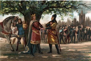 Il re di Francia Filippo Augusto (1165-1223) incontra il re Riccardo Cuor di Leone a Saint Denis durante la cattura dell