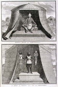 Kiwasa e il Dio dei Venti, idoli dei Virginiani, illustrazione da 