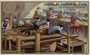 Fabbricazione di coltelli. Officina di affilatura da French School