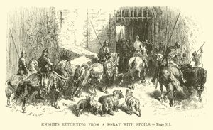 Cavalieri che tornano da una scorreria con bottino da French School